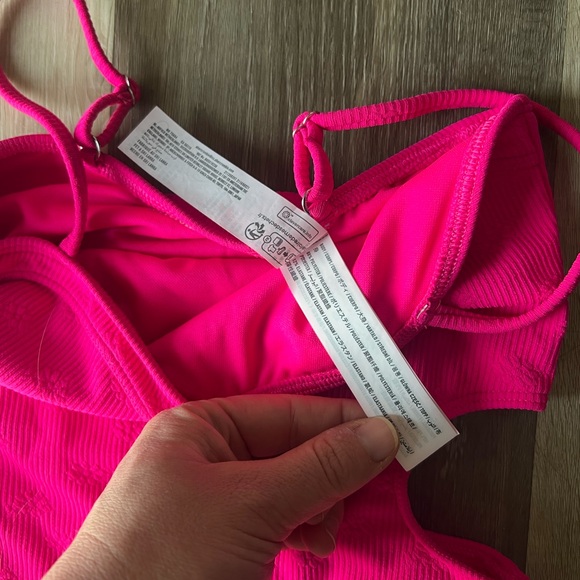 Abercrombie Kids One Piece Swimsuit Cut outs Hot Pink Ribbed Floral size 11/12 - Picture 7 of 9